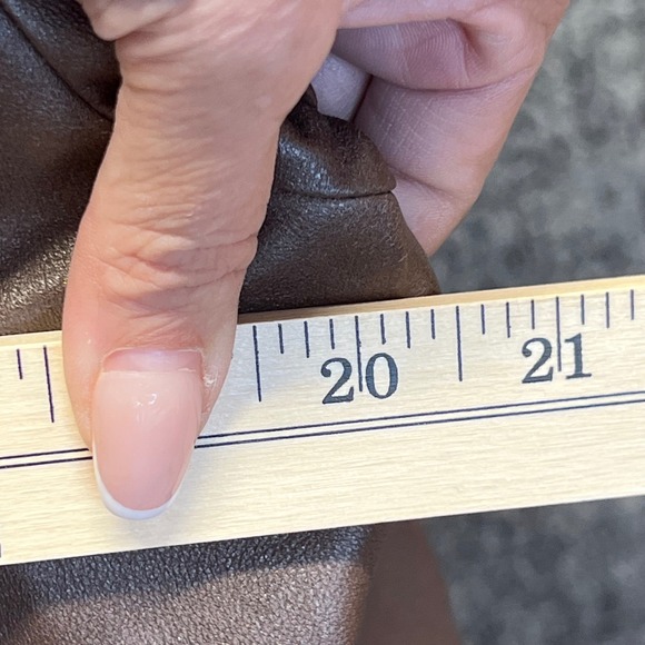 Lafayette 148 New York Leather Jacket Women's Brown Size 12 Zipper Front - Picture 12 of 13